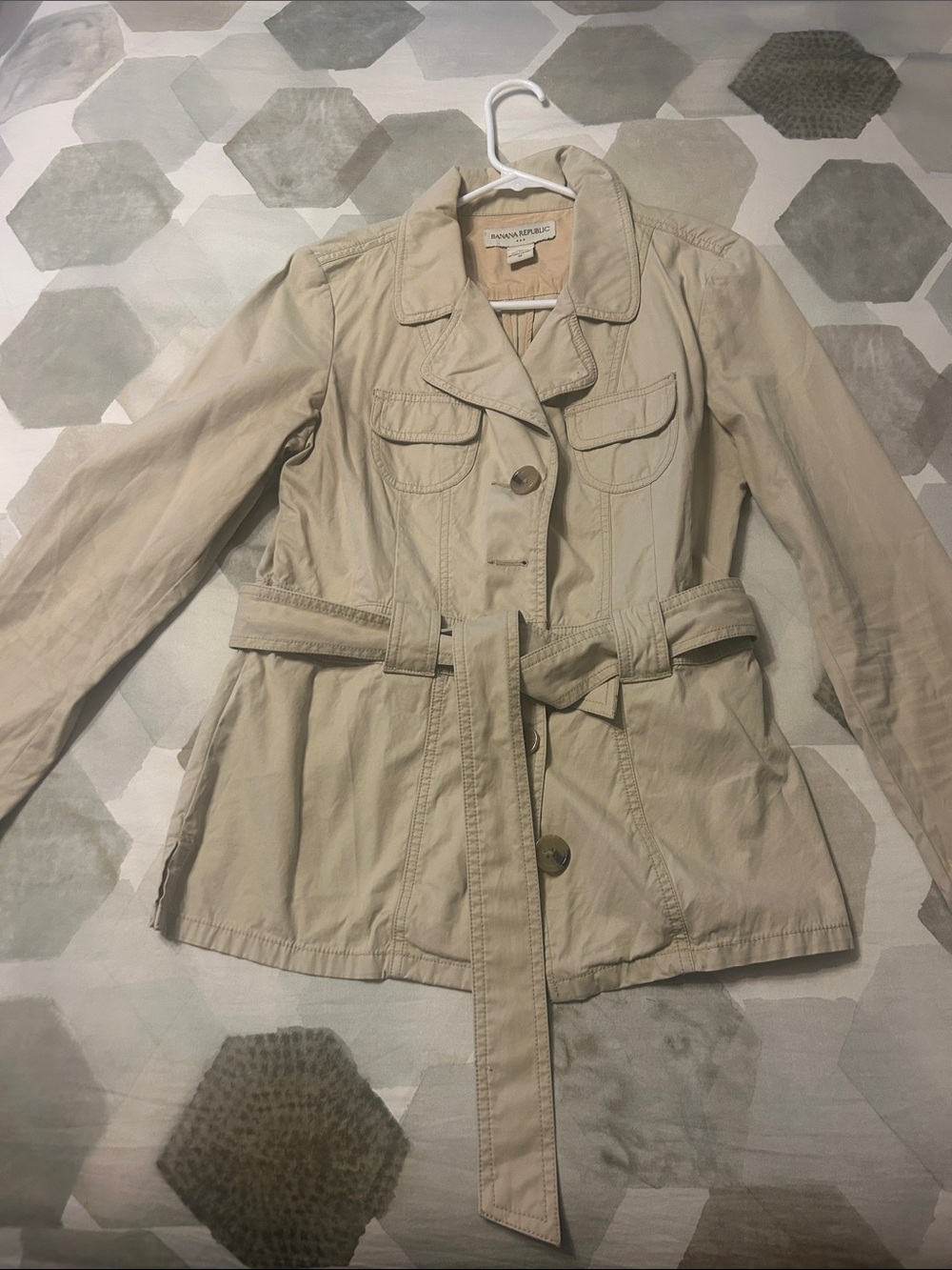 Banana Republic Light Beige Belted Trench Jacket